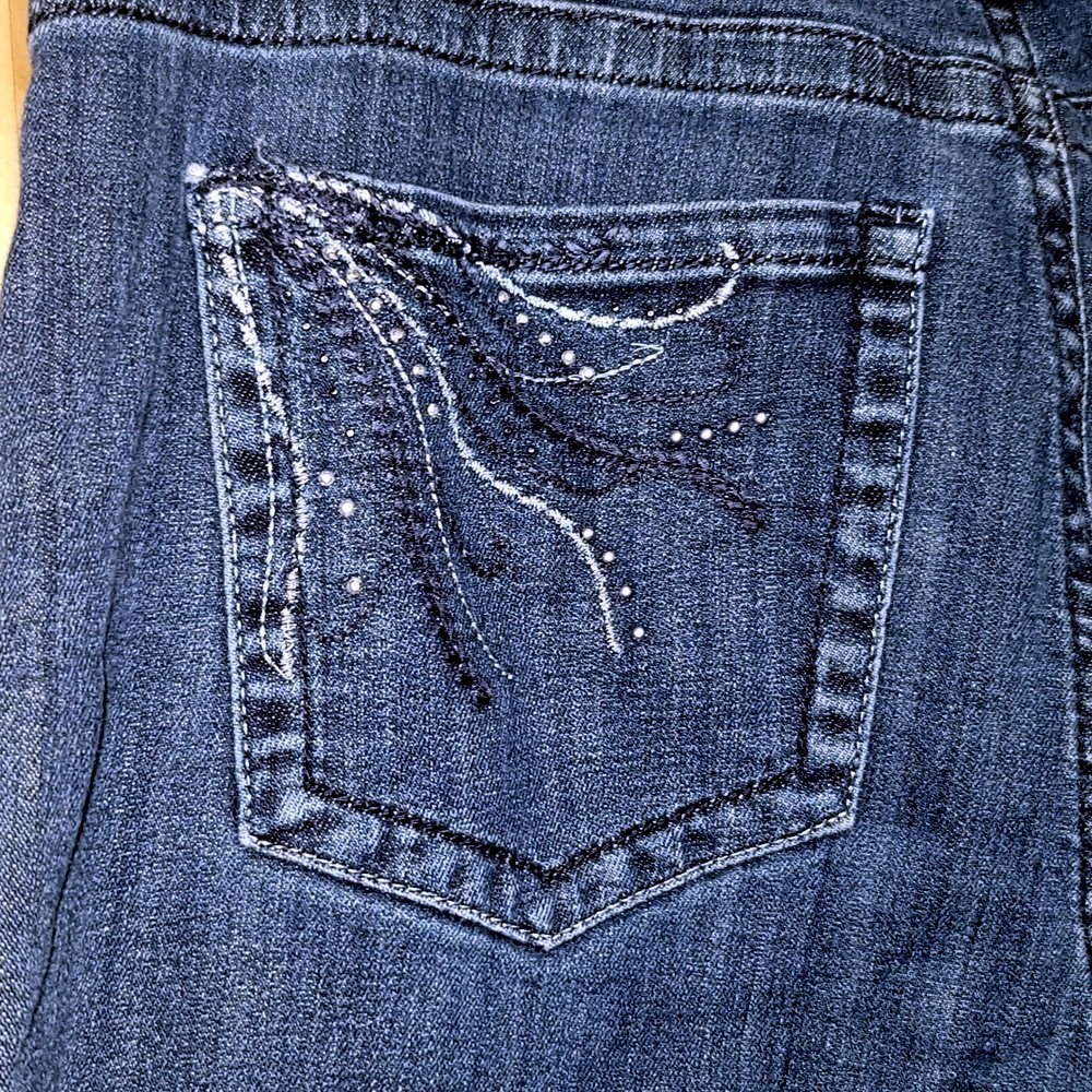 Lee Slender Secret Boot Cut Jeans 16‎ Short Embellished Rock Alternative Grunge - Picture 6 of 9